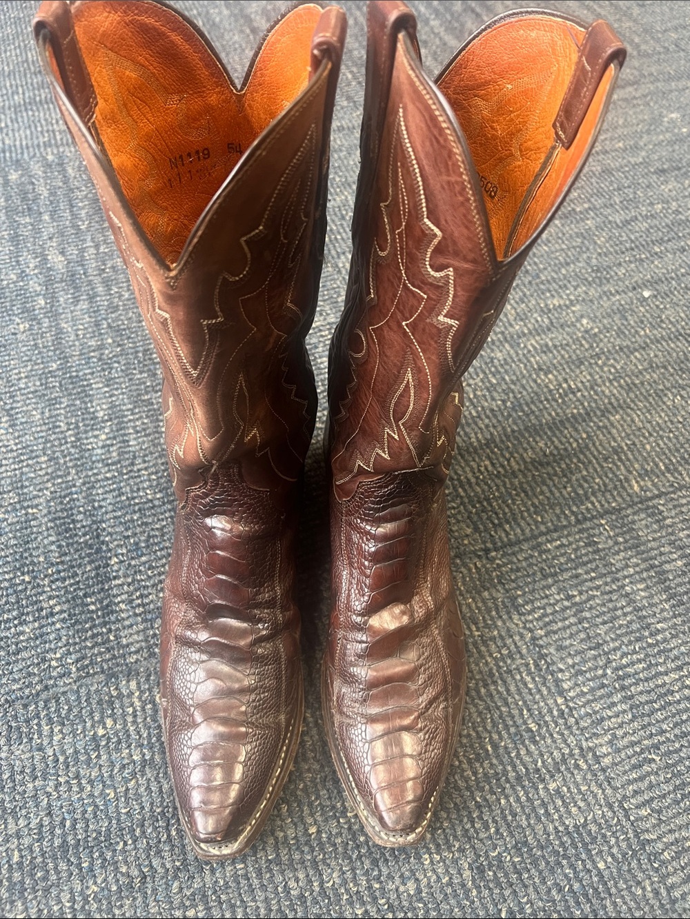 Lucchese 1883 Made in USA ostrich leg mens size 8.5